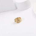 High End 18K PVD  Hollowout Twisted Rings for Women Trendy Jewelry New