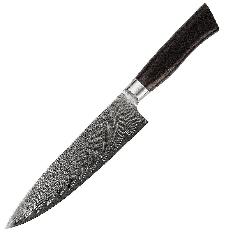 Professional 8 Inch Damascus Kitchen Knife with Ebony Wood Handle 67 Layers High Carbon Steel Chef Knife
