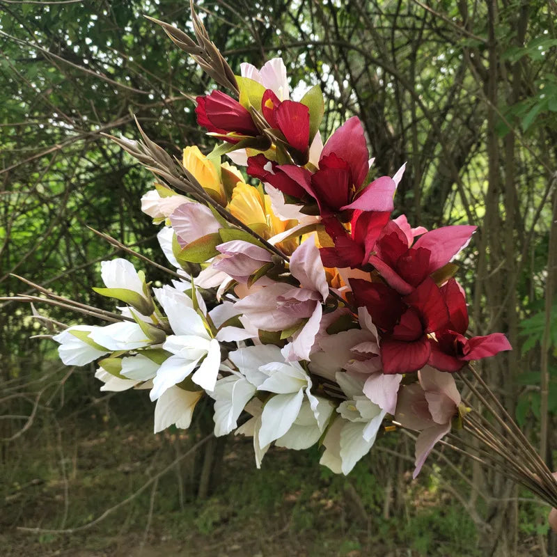 Wholesale Single Artificial Butterfly Gladiolus Silk Orchid Flowers for Home Decoration Flower