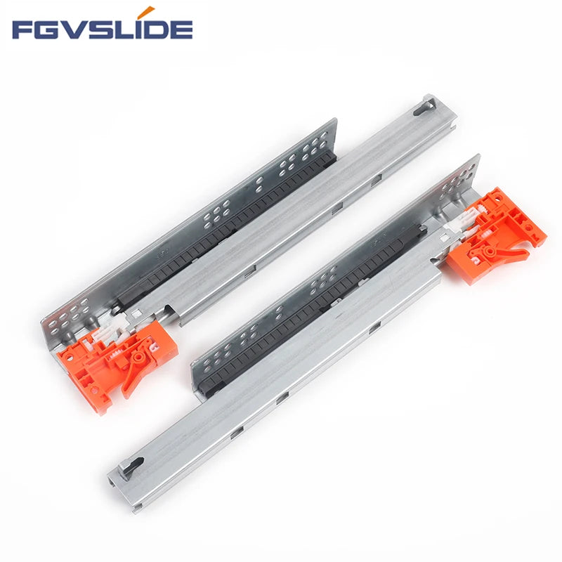Furniture Hardware Bifunction Full Extension Push to Open Soft Close Concealed Slides Undermount Drawer Slides