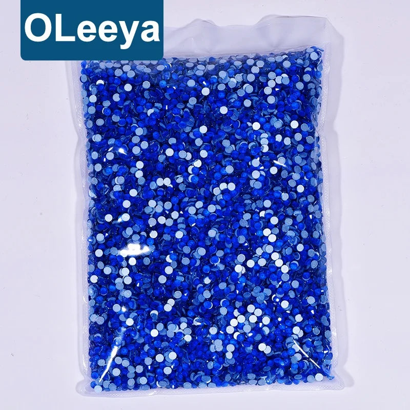 Oleeya Wholesale 14400pcs Neon and Opal Colors Glass Rhinestone Non Hotfix Nail Rhinestones for Nails Dressing Art