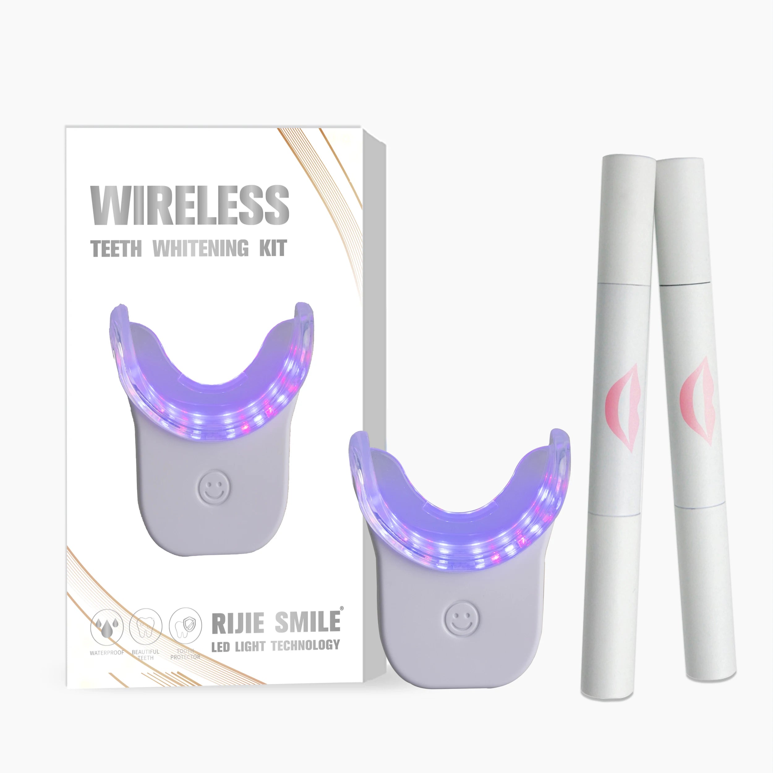 Wholesale Teeth Whitening Kit with Wireless Rechargeable LED Light and Dental Gel Pen Customizable Private Logo