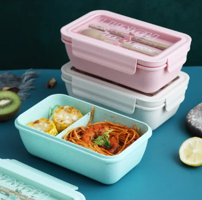 Japanese Leakproof Microwave Safe BPA Free 1L Capacity Bento Food Container Plastic Lunch Box for Students