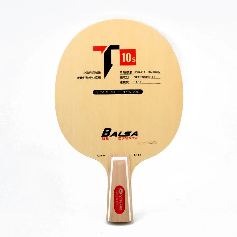 Yinhe T10s Professional Medium Distance Quick Attack Carbon Fiber Table Tennis Racket Blade with Limba Balsa