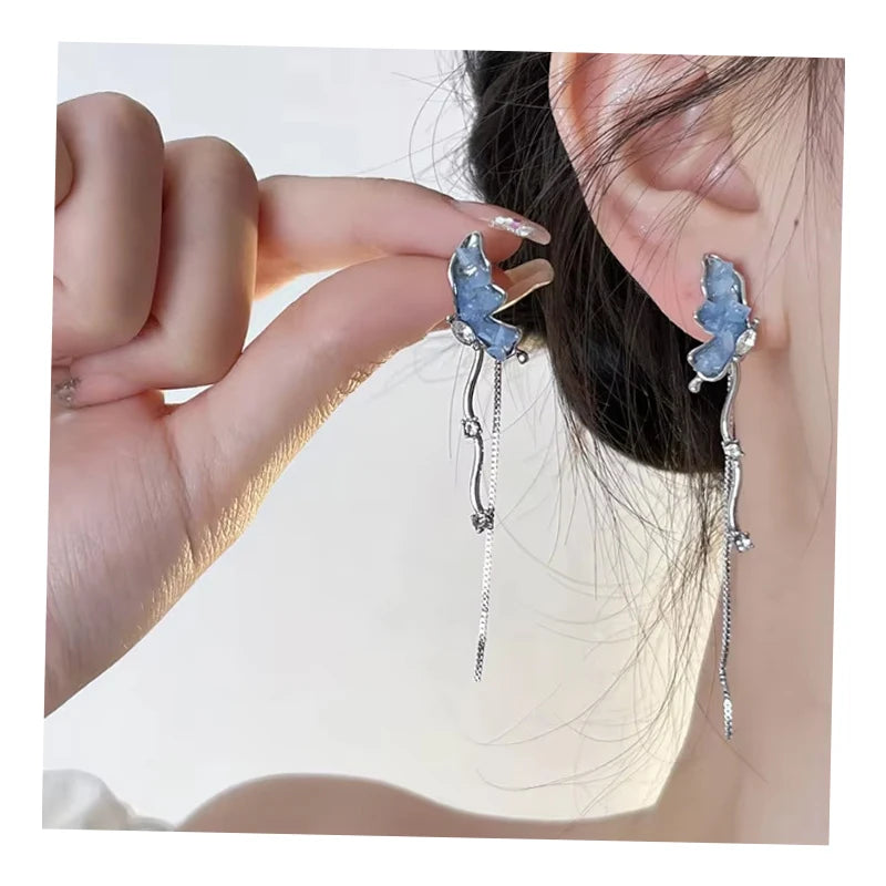 VKME Fashion Colorful Tassel Butterfly Earrings for Women Jewelry