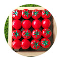 100Pcs/Lot 19*22MM Artificial Tomatoes Resin Toys Realistic Vegetable Food Ornament for Home Doll House Kitchen Party Decoration