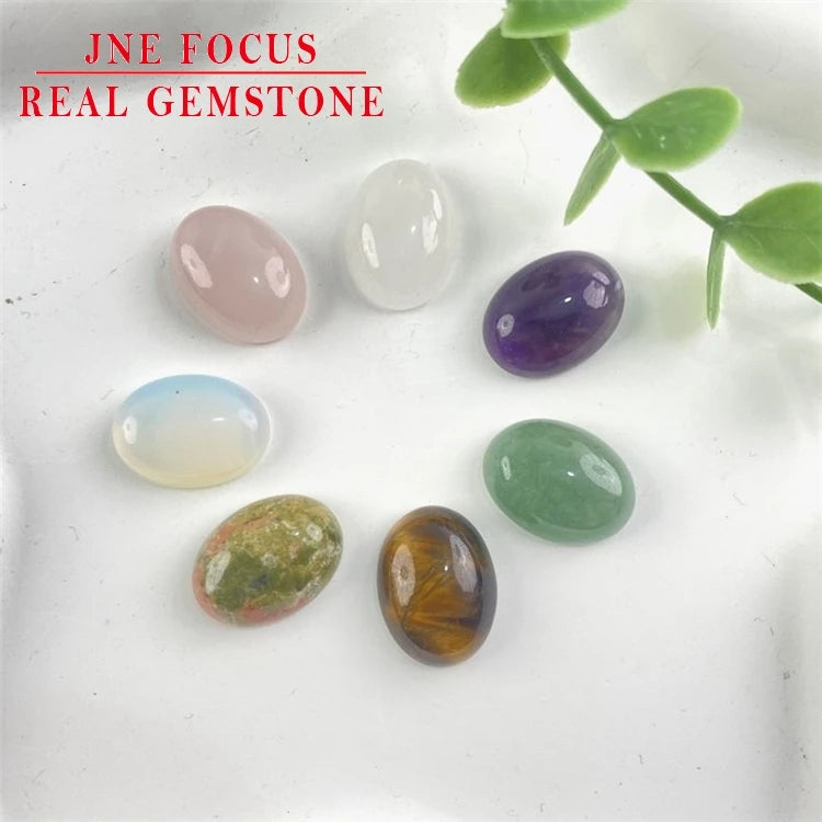 Loose Gemstone Eggs Stone  Natural Crystal Semi-Precious Stone Oval Ring Gem Handmade DIY Semi-Finished Products Ring Gem