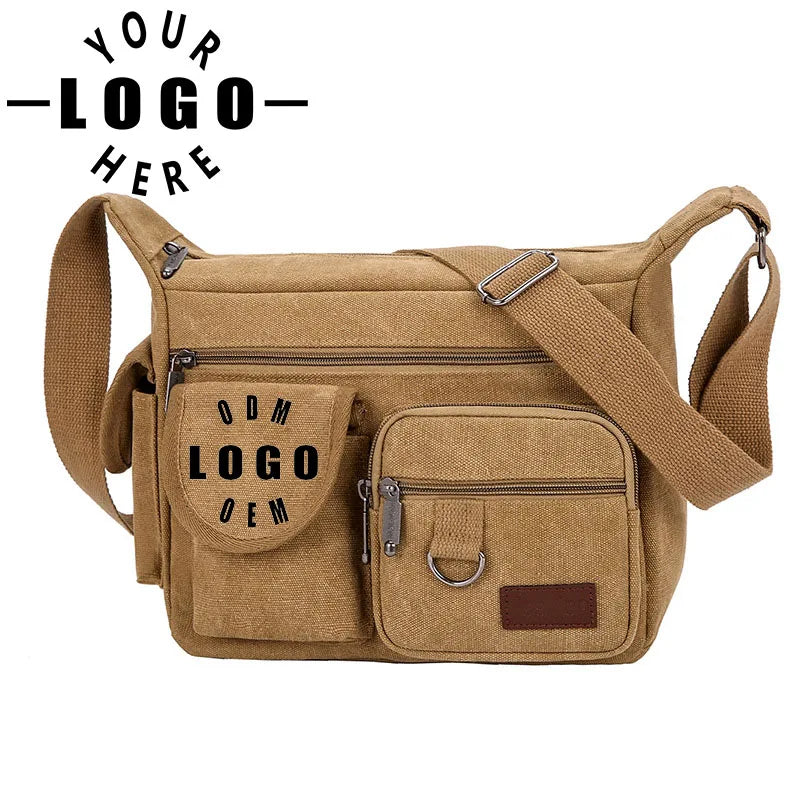 Men Casual Sling Bag Messenger Crossbody Shoulder Unisex Travel Outdoor Vintage Bags