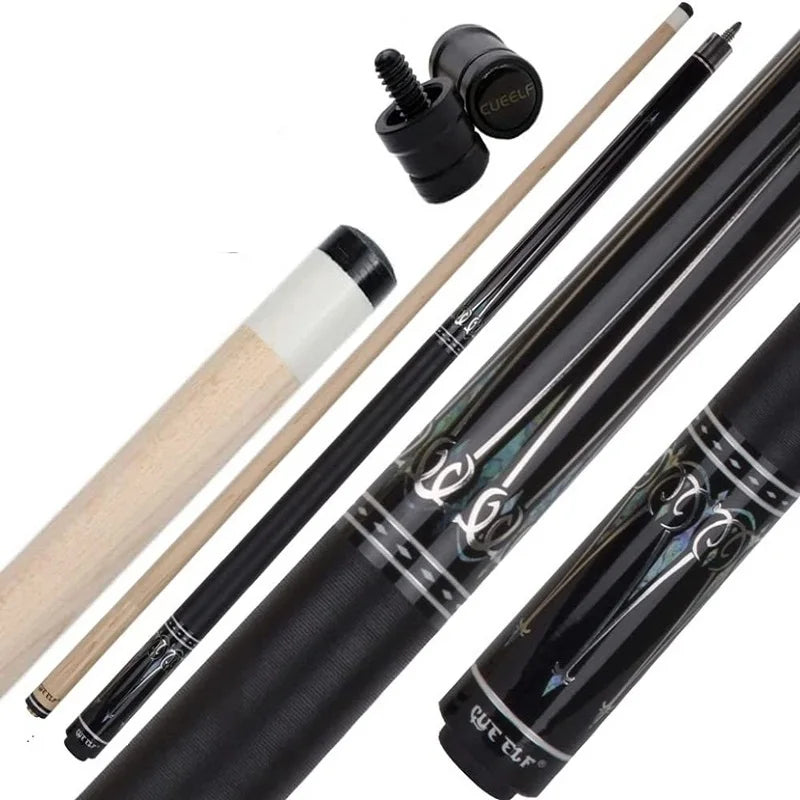 Cueelf Linen Grip Cue  American Style 1/2 Stainless Steel Joint Maple Wood Pool Cue Stick for Billiard Sport