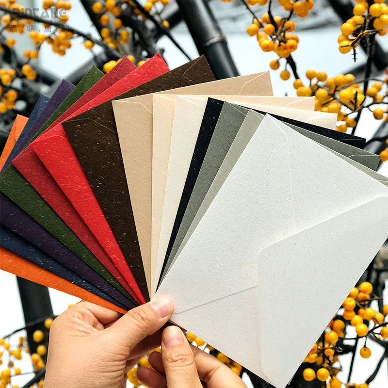 Customizable Retro Paper Envelope High-End Hot Stamping White Colorful Postcard Invitation Greeting Card Envelope
