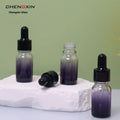 Gradient Black Purple 10ml Diffuser Glass Cosmetic Packaging Oil Bottle with Pump Sprayer Polished Surface Screen Printed