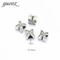 Simple Style Big Hole Bead Alloy Four-leaf Clover Hole Beads DIY Bracelet Accessories Spacer Beads 10*10MM R142