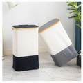 Custom Collapsible Laundry Hamper Other Storage Basket Organizer With Bamboo Lid Household Folding Clothes Laundry Basket