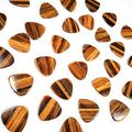 HZ in Stock Natural Gemstone Material Custom Silk Printing Design Logo OEM Tiger Eye Guitar Pick