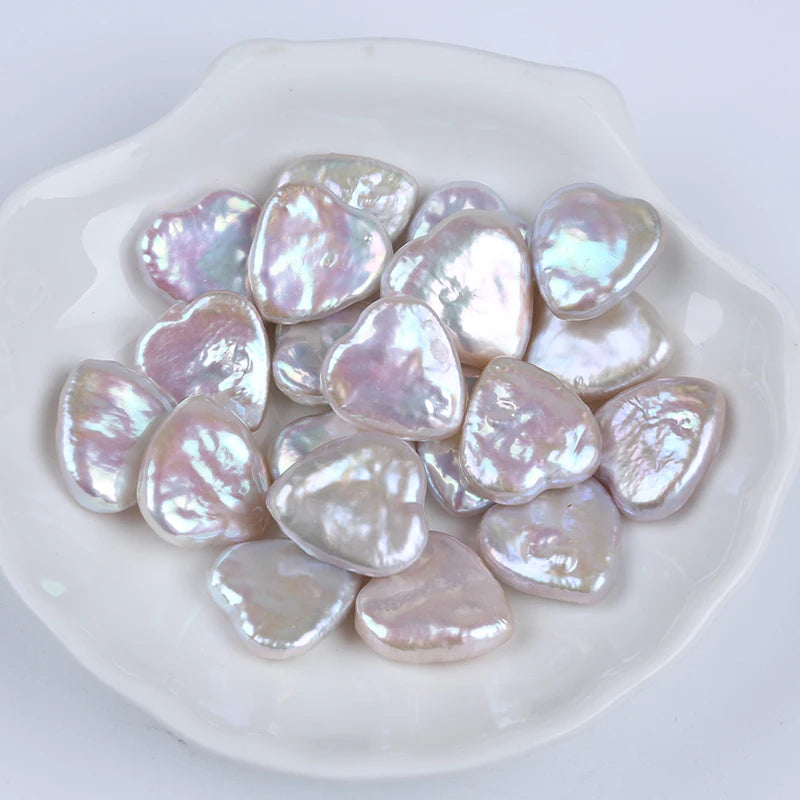 Zhuji 16-20mm Big Size Wholesale Natural White Freshwater Heart Shape Loose Beads Pearl for DIY Jewelry Making