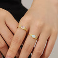 Abiding New Arrivals Jewelry Trendy Design Natural Stone Engagement Women 925 Sterling Silver Cabochon Cut Gemstone Ring