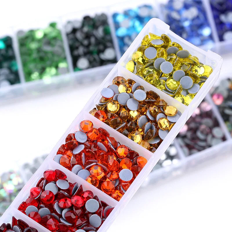 JC Crystal SS6 Glass Hot-fix Flatback Rhinestones  for Garment 1440pcs Crystal Flatback Hot Fix Rhinestones Bulk