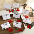 6 Pcs/Set Santa Claus Snowman Design Pearl Earring Set for Christmas
