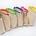 Heavy-Duty Canvas Pencil Case Storage Bag Makeup Bag Art Project Organizer with Zipper Closure for Gift Giving