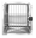 USMILEPET Silver Stainless Steel Solid Pattern Snap Button Breathable Quadrate Pet Grooming Salon Dog Cages Medium Unit