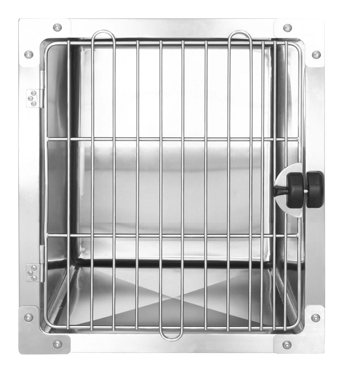 USMILEPET Silver Stainless Steel Solid Pattern Snap Button Breathable Quadrate Pet Grooming Salon Dog Cages Medium Unit