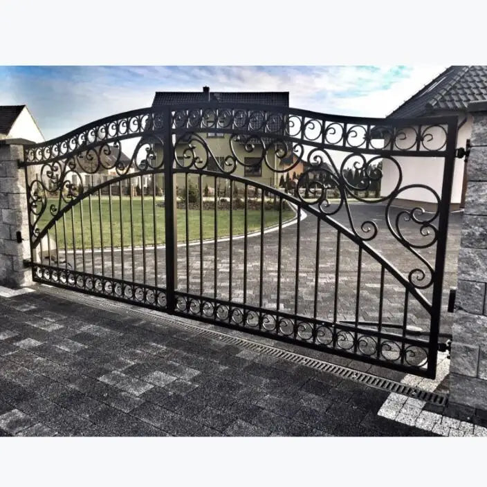 Ornamental Wrought Iron Gate for Backyard Courtyard Garden