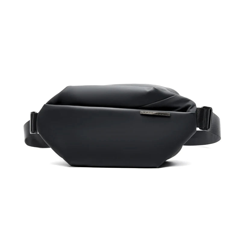 Mate Elan PVC Leather Chest Crossbody Bag Men's Smart Shoulder Satchel Metal Custom Logo Men's Messenger Bags