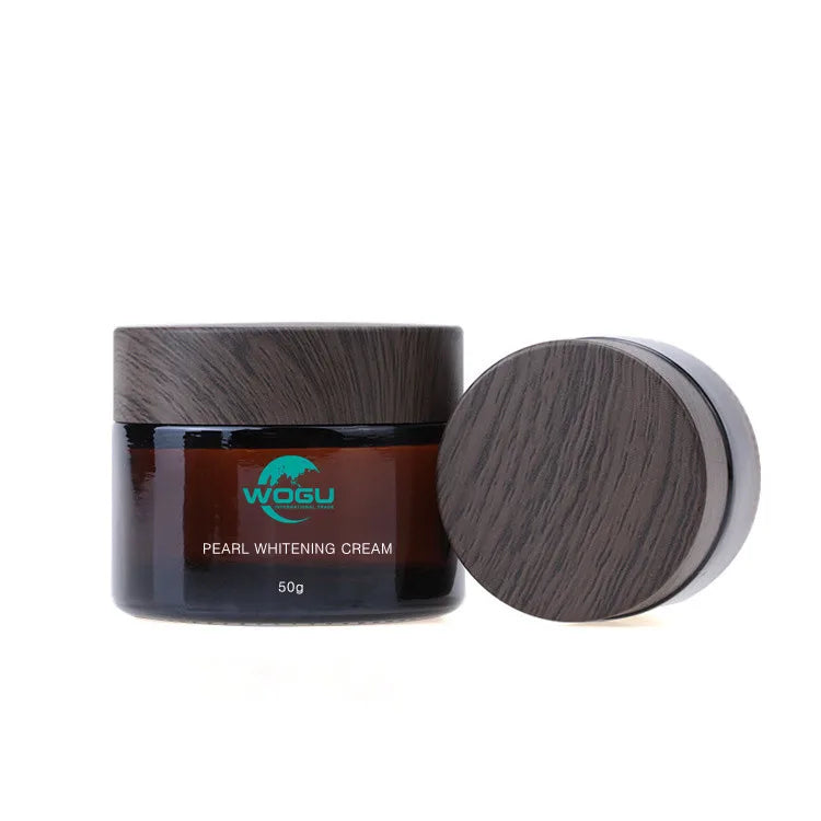 Free Sample Cosmetic Packaging 5ml 10ml 20ml 30ml 50ml 100ml Dark Wood Grain Cap Frosted Amber Brown Glass Bottle Cream Jar