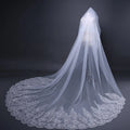 Luxury Rhinestone Bridal Veil Trailing Wedding Dress Accessories Exquisite Sequin Lace Set With Diamond Veil