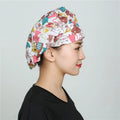 Working Cap Tie Back Caps Printed Adjustable Cap Turban Hat with Buttons for Men Women