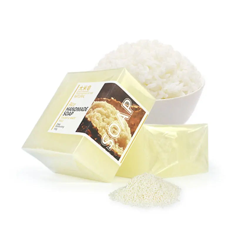 AiXin OEM Private Label 100G Herbal Soap Handmade Organic Cleansing Oil Control Whitening Face Bath Skin Care Rice Soap