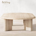 Wabi-sabi Style Luxury Modern Natural Travertine Living Room Coffee Table for Hotel & Home Use