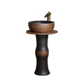 Sanitary Ware Porcelain Wash Basin Art Shampoo Bathroom Double Sink Antique Ceramic Pedestal Basin