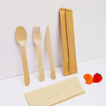 Manufacturers Eco-Friendly Biodegradable Wooden Disposable Tableware Set Includes Knife Fork Spoon Napkin for Modern Parties