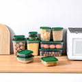 17pcs/set Kitchen Organizer Grains Beans Storage Jar Keep Fresh Food Storage Box Refrigerator Food Sealed Crisper Container