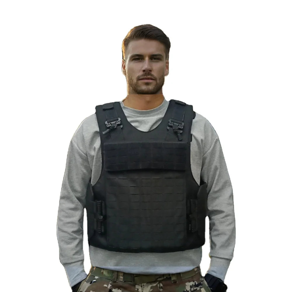 Sturdyarmor Chaleco Tactico Qilet Tactique Outdoor Gear Security Guard 1000D Oxford Black Plate Carrier Tactical Vest Quick MegaBDM