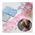 High Quality Custom Net Embroidery Lace Fabric 19CM Gradient Blue Pink Floral Embroidered Border Lace Trim Mesh Fabric for Women