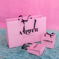 Pink Paper Bag Custom Clothing Packaging White Card Gift Kraft Paper Bag Can Add Logo Shopping Bags
