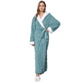 Super Long Bathrobes Solid Green Flannel Robes Women's Jacquard Flannel Fleece Bathrobes Thick Warm Couple 5-star Hotel Robes