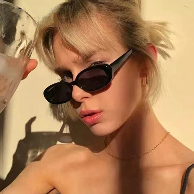 STY3549N Vintage Rivet Narrow Oval Sunglasses for Women Men Designer Fashion Retro Small Sun Glasses UV400 Customized LOGO UV400