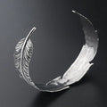 Wholesale Exquisite Gold-Plated Stainless Steel Feather Cuff Bracelets Open Fashion Bangles for Men and Women Party Gifts