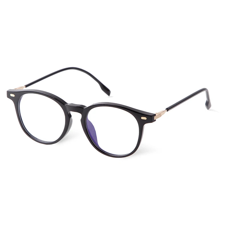 PSTY83087M Vintage Fashion Computer Eyeglass Gray Green Frame Blue Light Blocking Glasses Round Frames Anti Blue Light Glasses