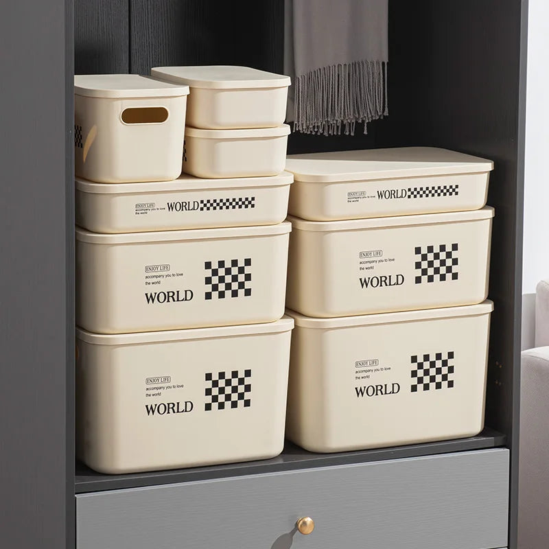 2024 Hot Selling Customizable Multi Sizes Household Plastic Storage Box Organizer Ins-Style Home Organizer Box