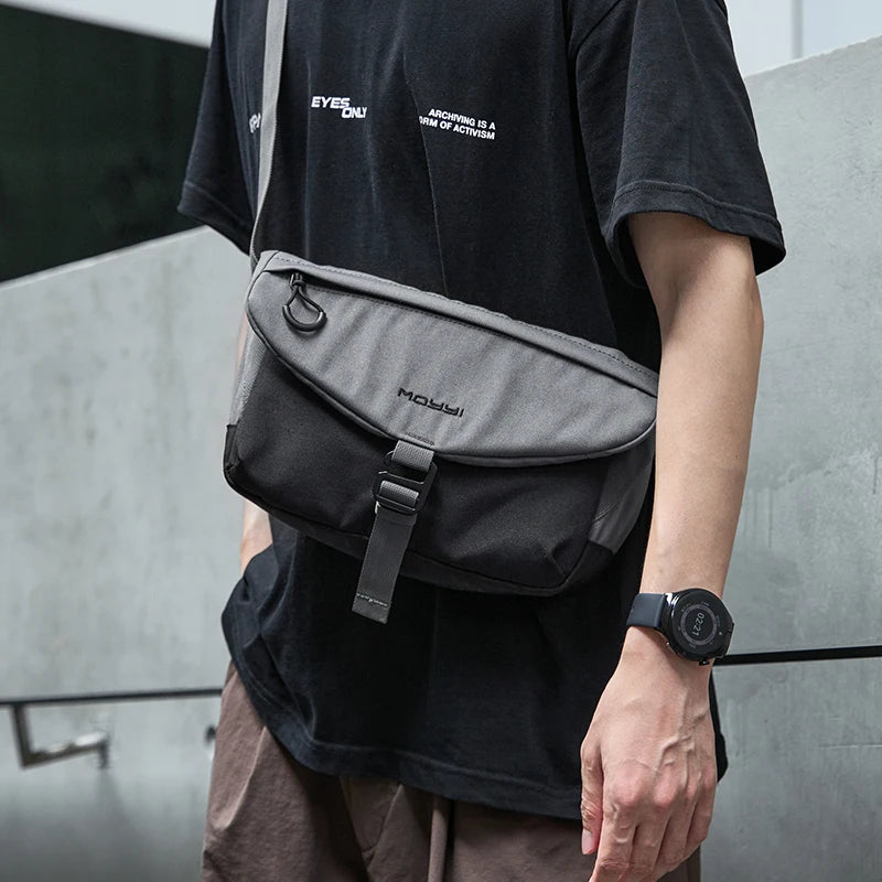 MOYYI National Letter Fashion Waterproof Crossbody Bags for Men Polyester Shoulder Messenger Bag School Travel Waist Bag