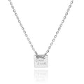 925 Sterling Silver Necklace with 18K Golden Rose Fashionable Trendy Good Luck Square Design for Weddings and Parties