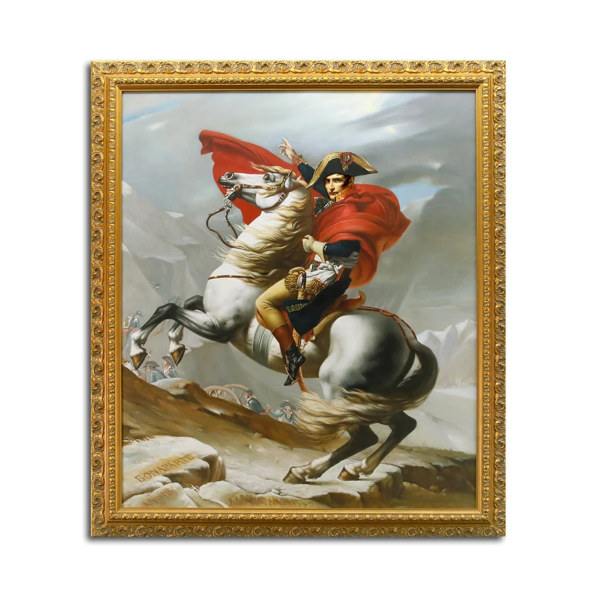 Custom Napoleon Crossing the Alps Malmaison Hand Painted Art Reproduction Paintings Oil Handmade Hotel Decor Artwork Wall Art