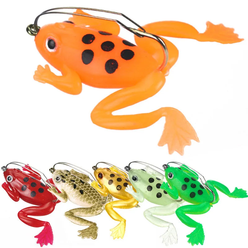 WEIHE 4.5cm 3g Plastic Fishing Soft Frog Lure 5pcs/bag