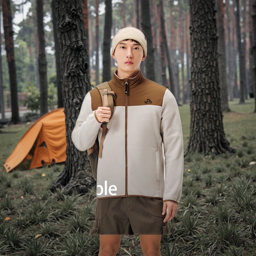 PELLIOT Outdoor Fleece Jacket New Men's Lightweight Jacket Lined 265g Polar Fleece Thickened Warm Jacket