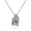 2023 Popular Fine Jewellery Wedding Pendant Heart Cut Emerald Cut 2ct Moissanite Diamond S925 Sterling Silver Necklace