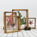 8x8 Inch Double Side Glass Frame Wood Picture Frame With Acrylic Glass Pressed Flower Plant Specimen Frame for Table Decoration